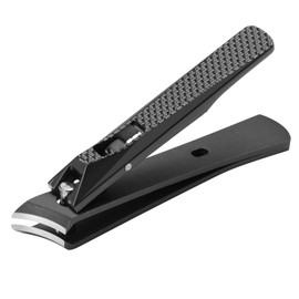 Cut it Stainless Steel Nail Clippers, Portable Slant Curved Blade Nail Clippers for Thick Toenails and Ingrown Nails, Podiatrist Toenail Cutter for Seniors, Men & Women (Black)