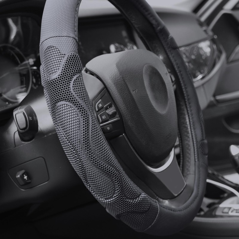 Elantrip Leather Steering Wheel Cover Great Grip with 3D Honeycomb