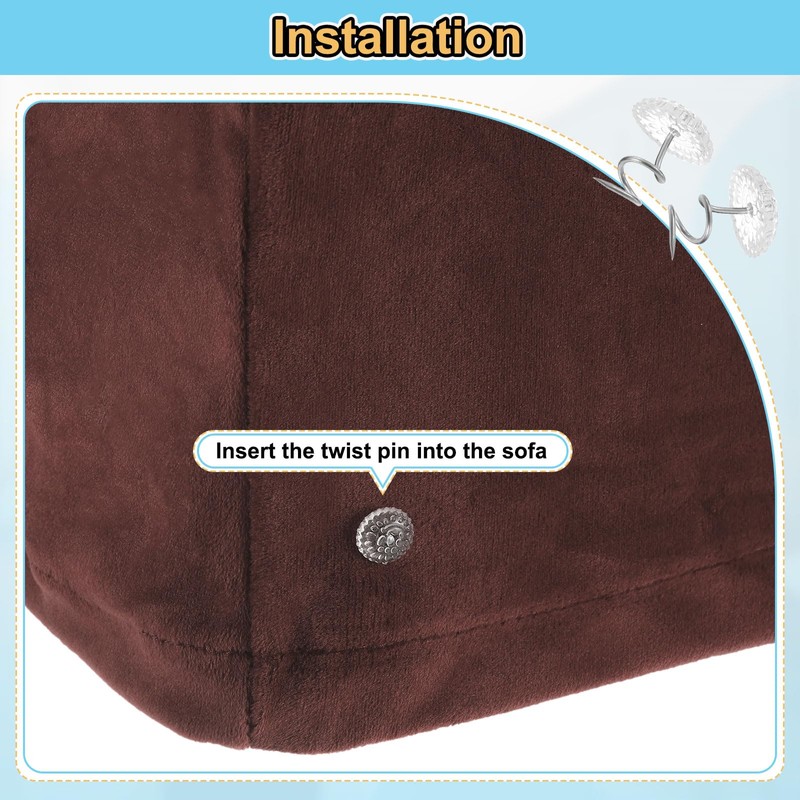 sourcing map 2Pcs Stretch Armrest Covers, Polyester Soft Couch Armchair
