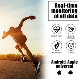 Fitness Tracker with Heart Rate Monitor Sleep Tracker Step Counter Pedometer IP68 Waterproof Fitness Watch for Men Women SMS SNS Call Notification for Android iOS Smartphones