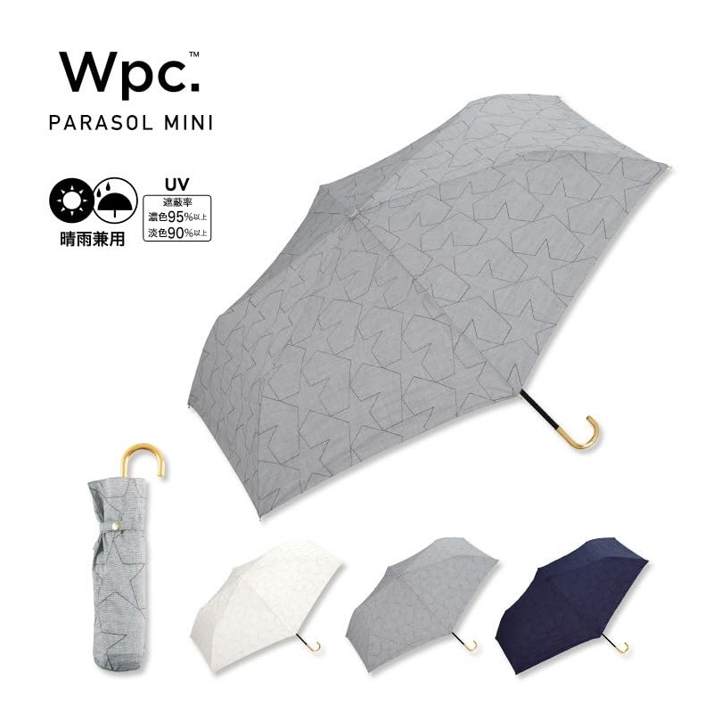 Wpc. 801-5987 Parasol Star Stitch Mini Navy Folding Umbrella, Women's,