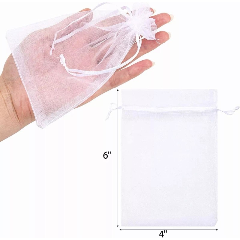 100pcs Bolsas De Regalo De Organza Con Cordón,10*15cm
