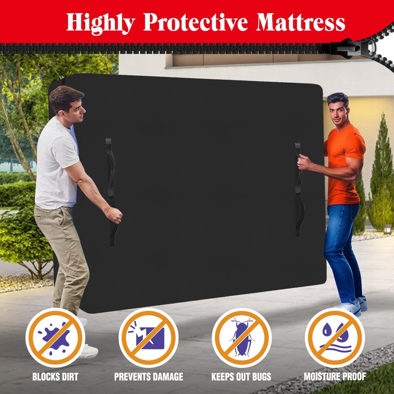 Todosy Mattress Bags for Moving and Storage, Zippered Mattress Storage