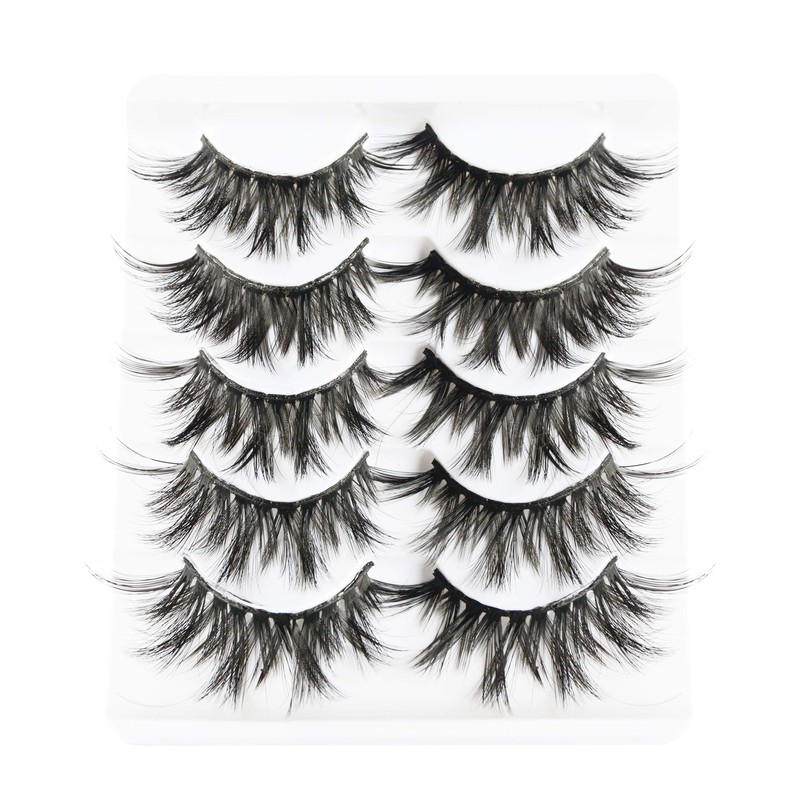 5 Pairs False Eyelashes Natural Fake Eyelashes Fluffy Hand-made Eyelashes