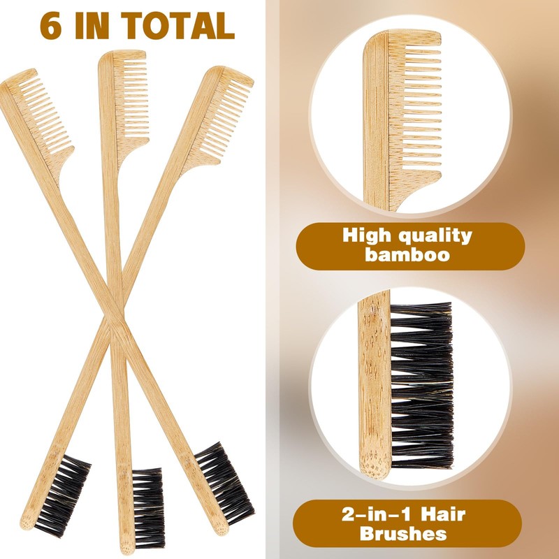 Geiserailie 3 Pieces Moustache Comb and Brush Beard Edge Brushes