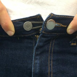 Lil' Stretch Button Pant Extenders - Adds 1-2" to Waistband of Your Pants/Shorts/Skirts - Super Sturdy (Silver Spring (Rust-Free Metal), 1)