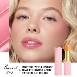 BINGBRUSH Carrot Color-Changing Lipstick Ultra Moisturizing, Hydrating Nourishing Tinted for Dry, Chapped Lips | Long-Lasting, Vegan & Cruelty-Free (#Cherry)