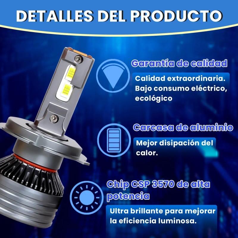 H7 H11 9005 9006 H4 Kit De Faros Delanteros Led