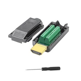 daier 2 Pack Metal HDMI Solderless Adapter, HDMI Repair Adapter Signals Terminal Breakout Metal Cover Terminal Breakout Board Connector Solderless Free Welding Adaptor