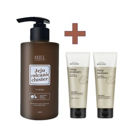 Miel Jeju Volcanic Cleansing Foam Large Capacity 500ml + Beyond Deep Moist Body 2 Types Travel Size / 미엘 제주 화산송이 클렌징 폼 대용량 500ml+비욘드 딥모이스트 바디 2종 여행용