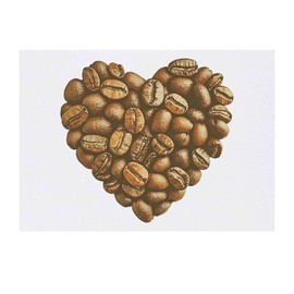 'Coffee Bean Heart' Temporary Tattoo - Water Resistant, Skin-Safe, Non-Toxic Transfer (TO00083831)