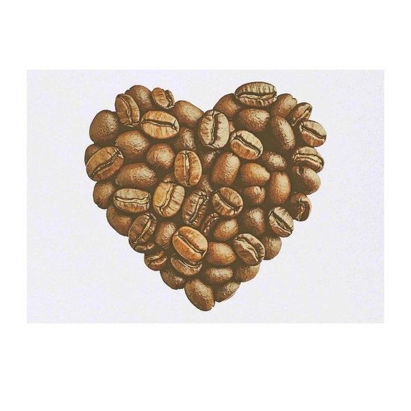 'Coffee Bean Heart' Temporary Tattoo - Water Resistant, Skin-Safe, Non-Toxic
