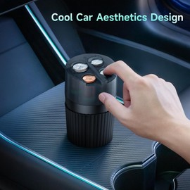 Coin Holder For Car, Interior Aesthetic Car Coin Organizer, larger Capacity Car Coin Holder, Change Holder for Cars Cup Holder, Cool Car Accessories Fit For Most Car and Trucks Storage, Black