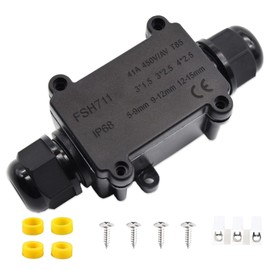 MABUSIYI IP68 Waterproof Junction Box, Outdoor Electrical Junction Boxes, Outdoor Cable Connectors Wire Connector Electrical Junction Box for 5-12 MM Diameter Cable (2-Way)