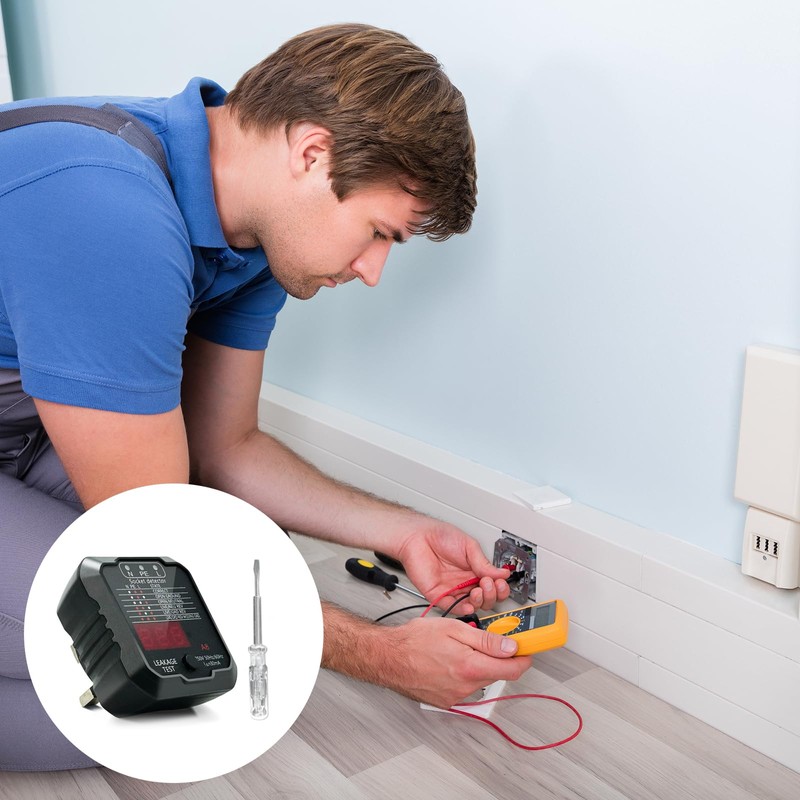 Belligern Plug Socket Tester, Mains Outlet Testerwith LED Indicators, Plug