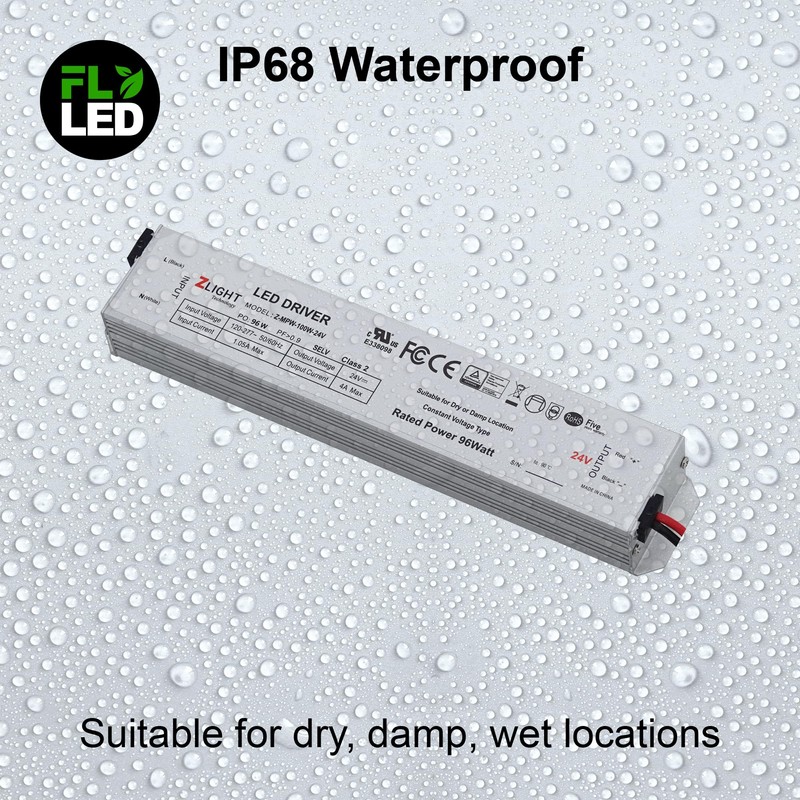 Mini driver de tamaño LED, 96 W, 24 V, 120-277