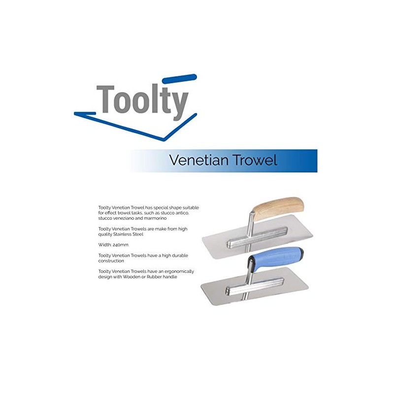 Toolty Stainless Steel Venetian 9.5" Plastering Trowel - 240mm -