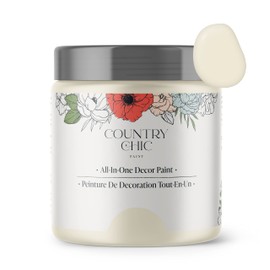 Country Chic All-in-One Chalk Paint for Furniture, Cabinets, Home Decor, Eco-Friendly, Matte Finish, Built-In Primer & Top Coat for Wood, Metal - Vanilla Frosting (Off White) - 4 oz (118 ml)