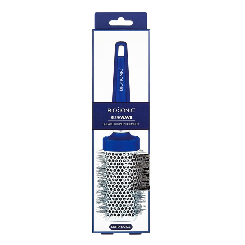 Bio Ionic BlueWave Round Brush X-Large, NanoIonic Conditioning Brush, Crimped