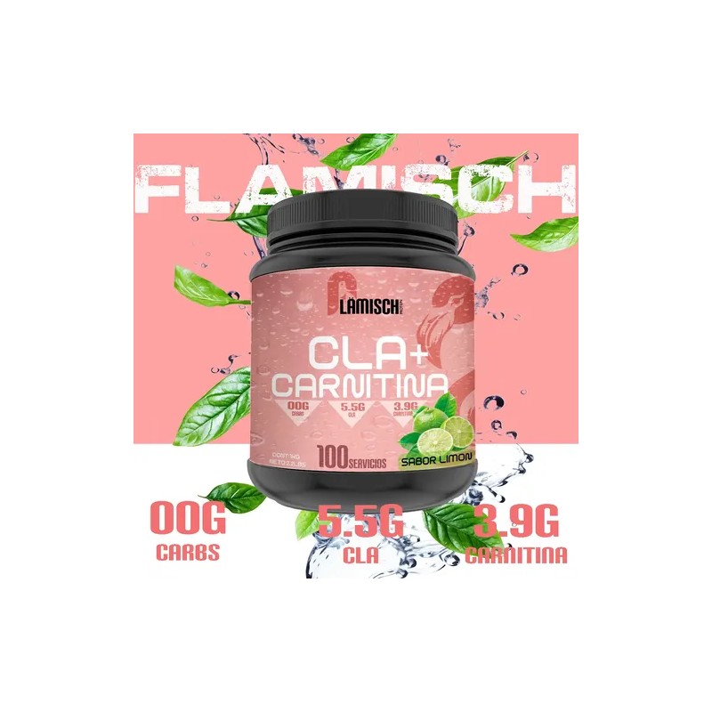 Cla + Carnitina Flamish 1kg Preentreno Sabores 100 Servicios
