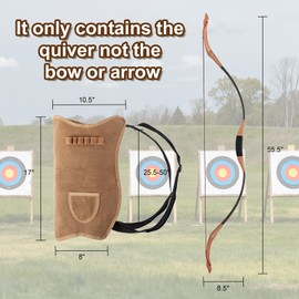 Archery Arrow Quiver with Slots, Adjustable Shoulder Strap, Only Quiver
