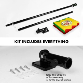 UD_G128 Combo Pack: 6 Feet Tangle Free Spinning Flagpole (Black) Los Angeles City Flag 3x5 ft Printed 150D Brass Grommets (Flag