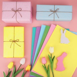 60 Sheets Spring Easter Tissue Paper, 20x14 Inches Pastel Color Wrapping Tissue Paper for Spring Easter Wedding Party Gift Supplies