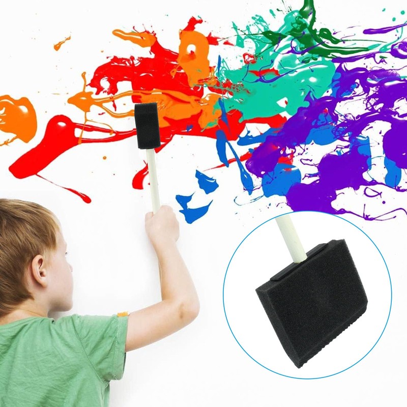 Moicstiy 4 Pcs Foam Paint Brushes, Sponge Paint Brush with