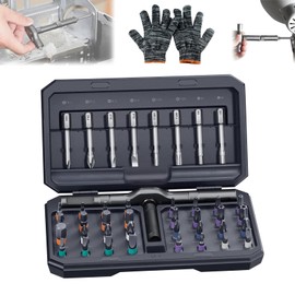 42 in 1 Magnetic Screwdriver Set, Magnetic Ratchet Screwdriver Set, Screwdriver Sets with Detachable Ratchet Handle, Multi Bit Ratcheting Screw Driver Set with Storage Case Repair Tool Kit (Black)