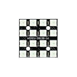 WS2812B RGB Full Colour LED Ring/Array Modules, DC 5V, Black/White PCB (4x4 LED Array)