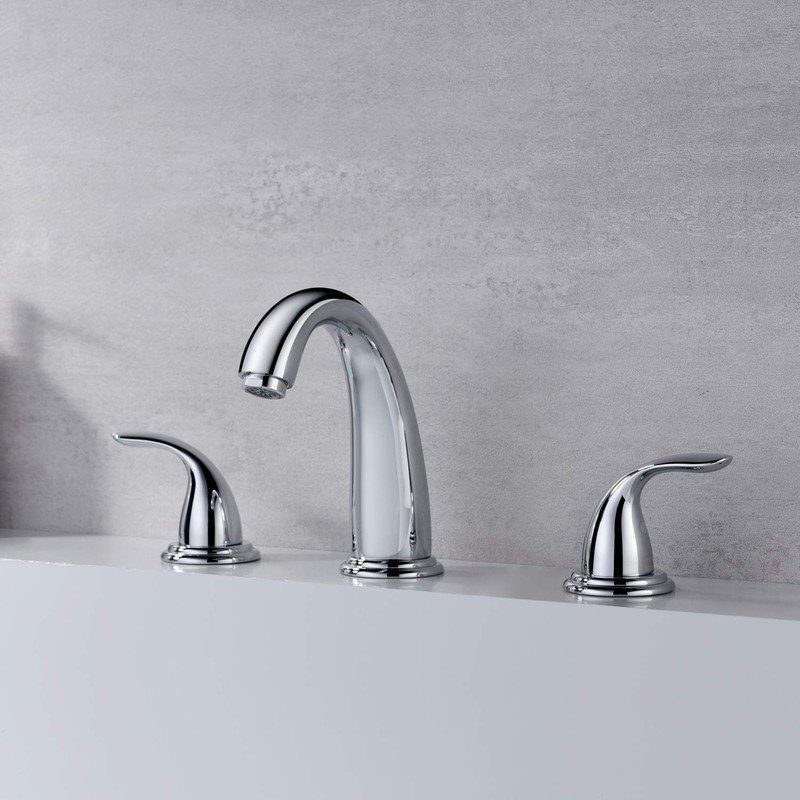 sumerain 2 Handle Widespread Roman Tub Faucet with Valve Chrome