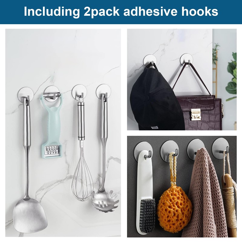 Diesisa Razor Holder for Shower + Adhesive Wall Hooks, Premium