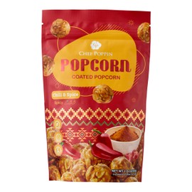 CHEF POPPIN Asian-Style Gourmet Flavored Popcorn, Non-GMO Corn, All Natural, Chili & Spice, 50g, 1.76 oz