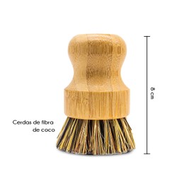 EcoGreen® - Paquete de 3 cepillos de Cocina para vajilla, Platos y/o Limpieza de Fregadero, Fabricados de Bambu y cerdas de Palma o Fibra de Coco, 100% biodegradables.