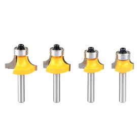 Nxtop 1/4 Inch Shank Round-Over Router Bits Corner Rounding Edge-Forming Roundover Beading Router Bit Set | 5/16" 3/16" 1/4" 1/8" Radius 4Pieces