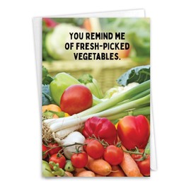 NobleWorks Funny Birthday Greeting Card with 5 x 7 Inch Envelope (1 Card) BdayFresh-Picked Vegetables C10290BDG