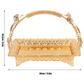 Coffee Serving Tray, Vintage Zinc Alloy Coffee Serving Tray with Handles, Vintage Metal Serving Tray Serving Tray for Coffee Table Bathroom