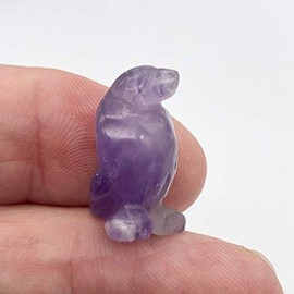 March of The Penguins Carved Amethyst Figurine