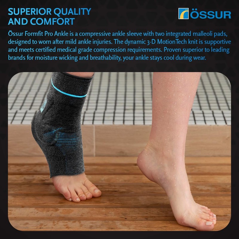 Össur FormFit® Pro Ankle Sleeve - 3D MotionTech™ Compression, Integrated