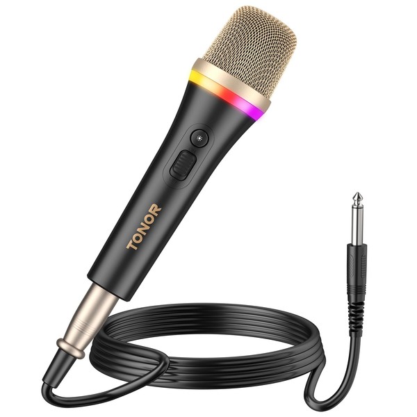 TONOR Dynamic Microphone (6.35mm Plug with 5M Length XLR Cable),