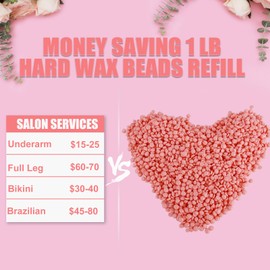 PURPLESKY Hard Wax Beads, 1lb Coarse Wax Beads for Hair Removal. Waxing for Bikini, Leg, Chest, Back, Face, Skin Cleaning Brazilian Wax Beads (Rose Scent)