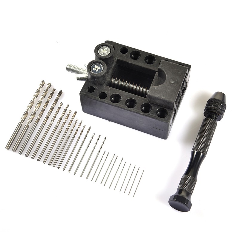 Hand Drill Set Pin Vise With Mini Twist Drill Bits