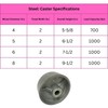 4 Heavy Duty Caster Set 4" 5" 6" All Steel