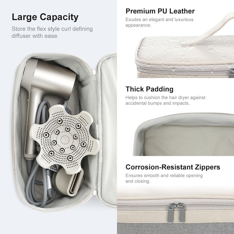 Universal Carrying Bag for Dyson Airwrap and Attachments,Double Layer Hair