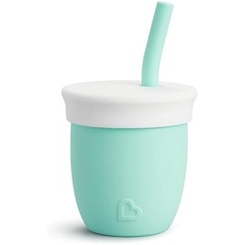 Munchkin® C’est Silicone! Open Training Cup with Straw for Babies and Toddlers 6 Months+, 4 Ounce, Mint