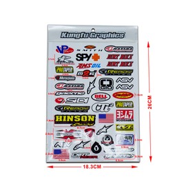 Kungfu Graphics Micro Sponsor Logo Racing Sticker Sheet Universal (7.2X 10.2 inch), White, MSS (7)