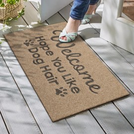 Outdoor Welcome Door Mats Front Door Mats Home Entrance Funny Doormats Hope You Like Dog Hair Front Door Indoor Outdoor with Non Slip Rubber Mat Dog Mat Pet Mats 28" x 18"