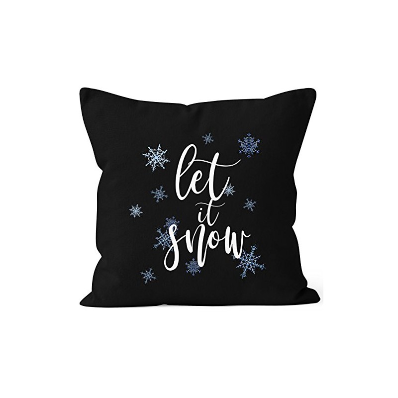 Autiga Cushion Cover Christmas Let It Snow Ice Crystals Snow