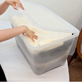 Bono House Porter Translucent Clothes Organizer, 72L, 4pcs. Large Transparent Living Box, 72L, 4pcs. / 보노하우스 포터 반투명 옷 정리함 72L 4개 대형 투명 리빙박스, 72L 4개