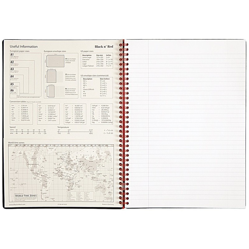CASE OF 6 Black n' Red Twin Wirebound Notebook, Poly
